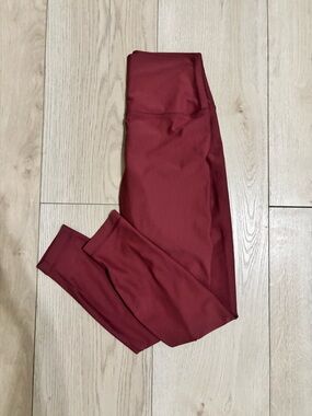 High-Waist Ribbed Leggings - Mauve Pink